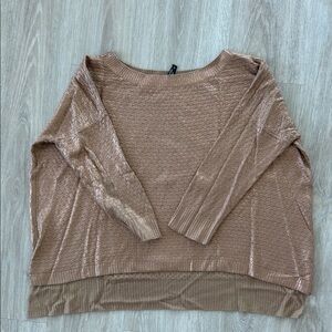 Club Monaco Shimmering copper lightweight Sweater. Wmns large 3/4 sleeve elegant